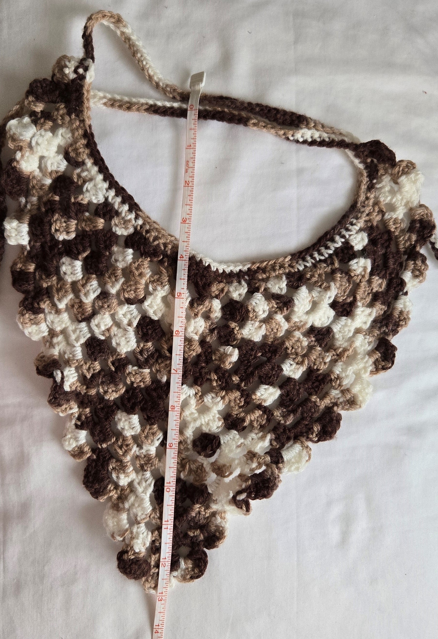 Brown Bandana Crocheted - Handmade