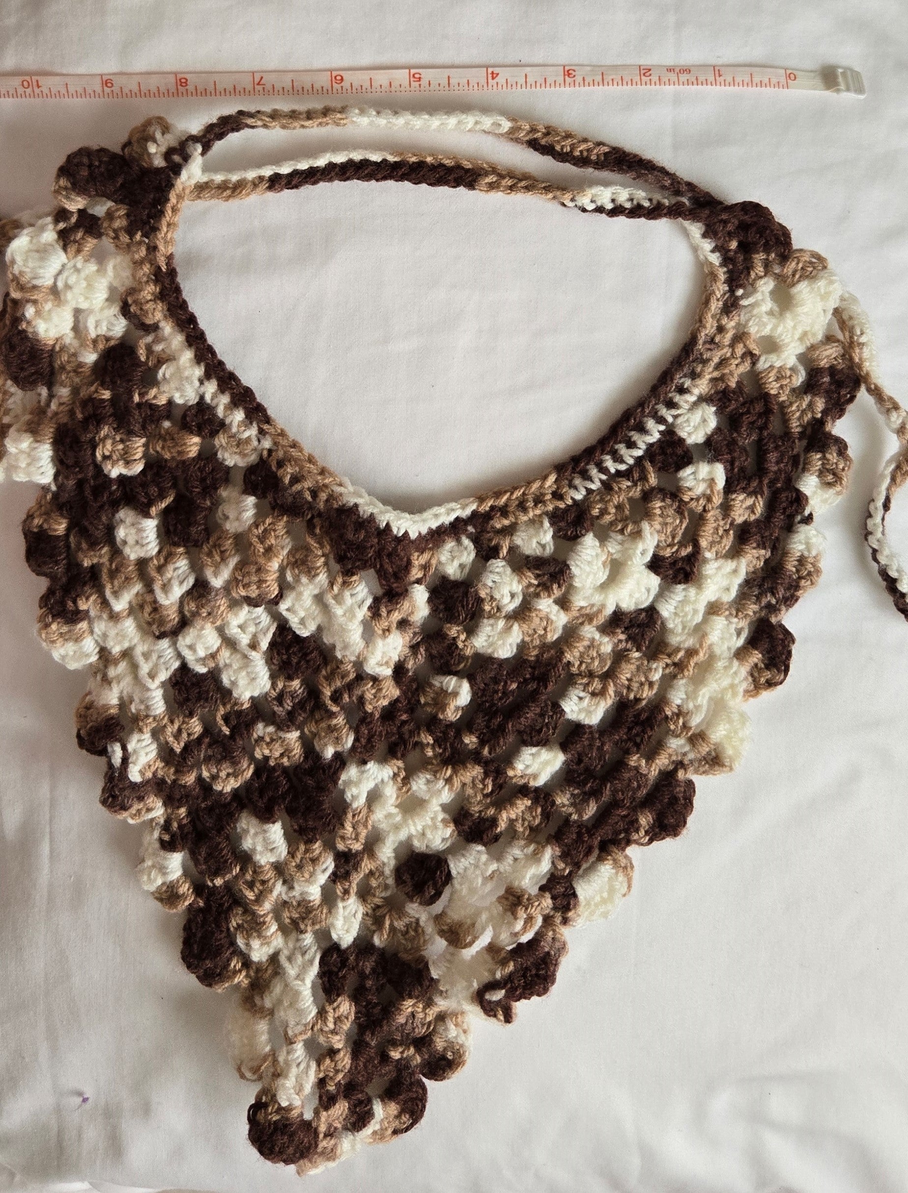 Brown Bandana Crocheted - Handmade