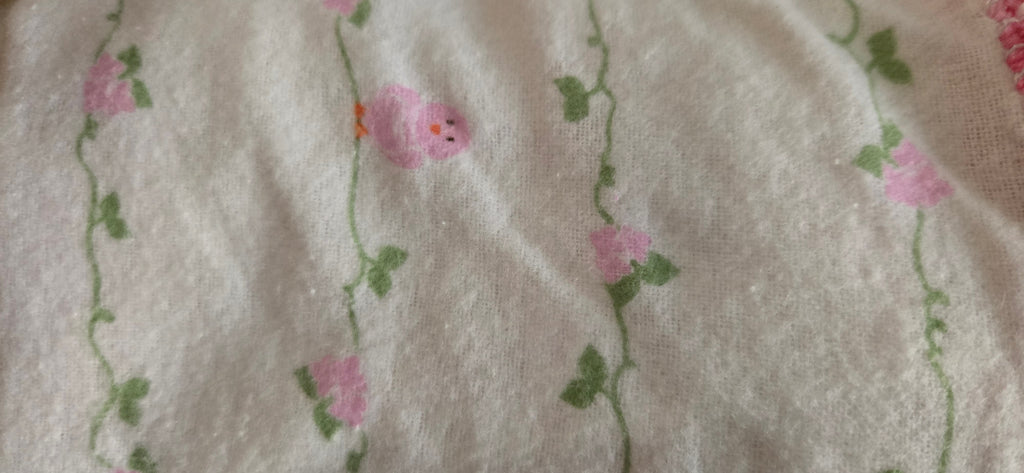 Floral Cotton Crib Sheet - Handmade Edging