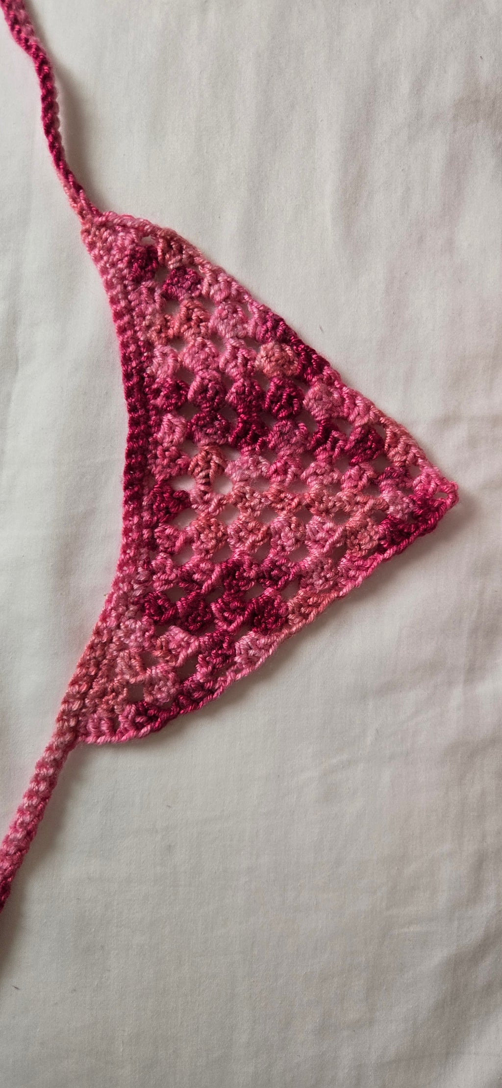 Pink Bandana Crocheted - Handmade